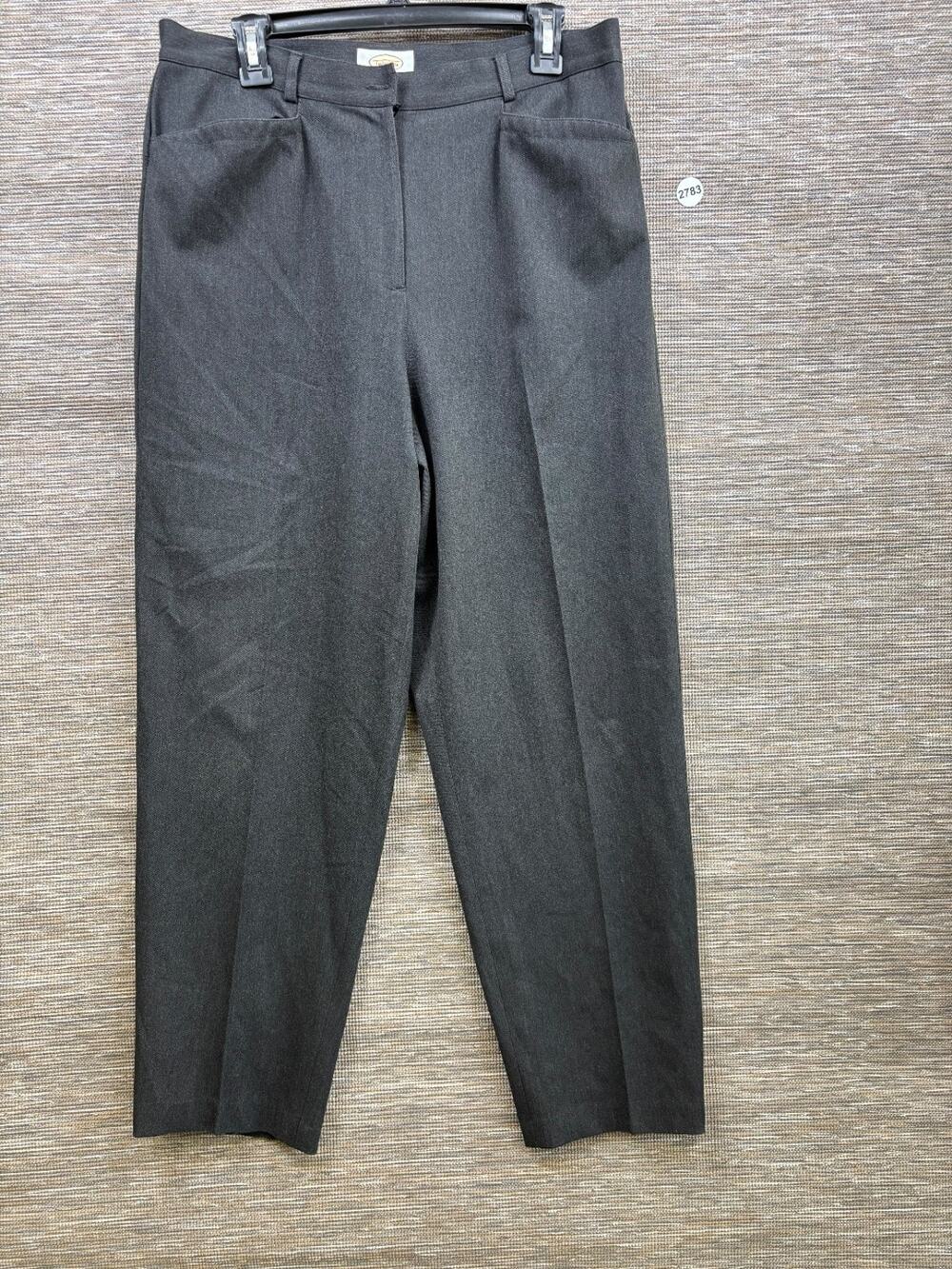 Talbots Dress Pants Womens Size 14W Heather Gray Straight Stretch Casual Office